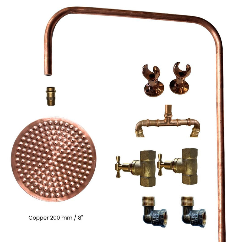 Load image into Gallery viewer, BURLEIGH Outdoor Shower Kit - 200mm Copper Head
