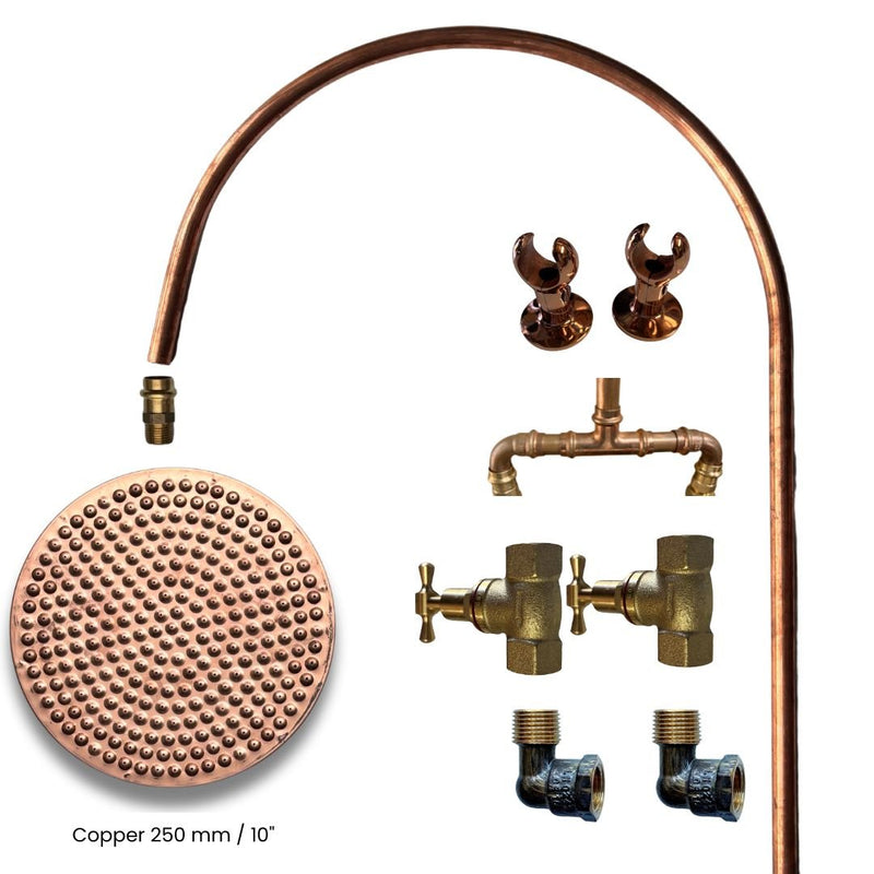 Load image into Gallery viewer, BURLEIGH Outdoor Shower Kit - 250mm Copper Head
