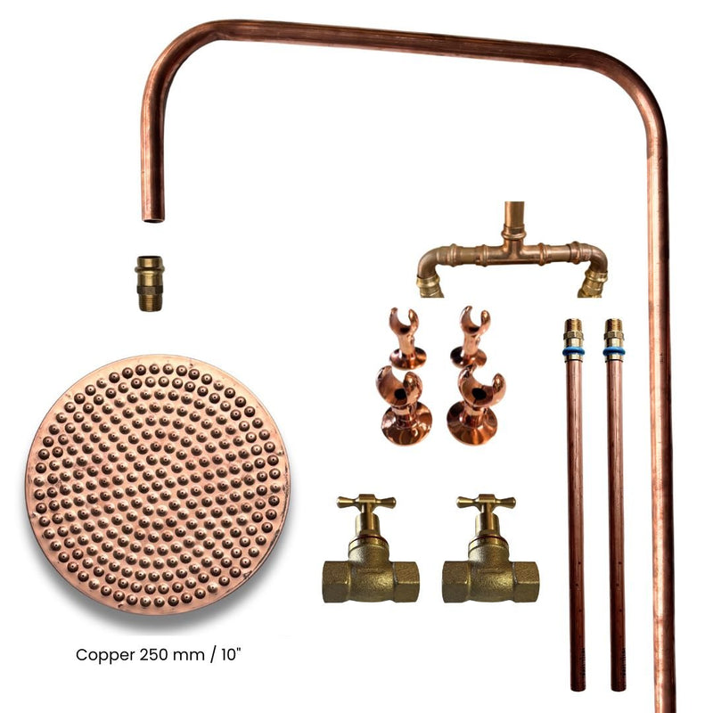 Load image into Gallery viewer, BURLEIGH Outdoor Shower Kit - 250mm Copper Head
