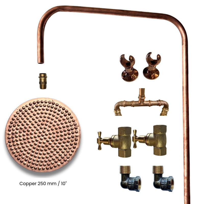 Load image into Gallery viewer, BURLEIGH Outdoor Shower Kit - 250mm Copper Head
