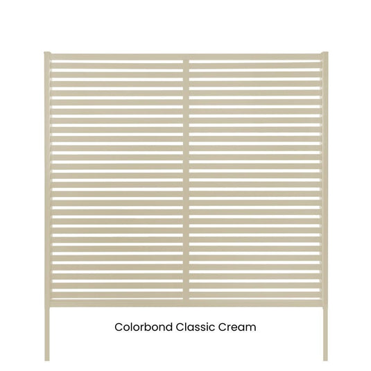 Clik'n'Fit® Aluminium Privacy Screen - Single Slat Fence Panel -  2350mm W x 6 Heights-   Colorbond Colours