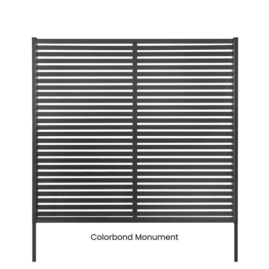 Clik'n'Fit® Aluminium Privacy Screen - Single Slat Fence Panel -  2350mm W x 6 Heights-   Colorbond Colours