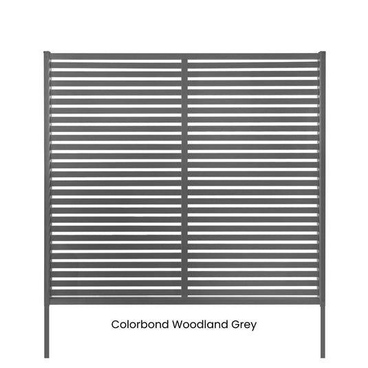 Clik'n'Fit® Aluminium Privacy Screen - Single Slat Fence Panel -  2350mm W x 6 Heights-   Colorbond Colours