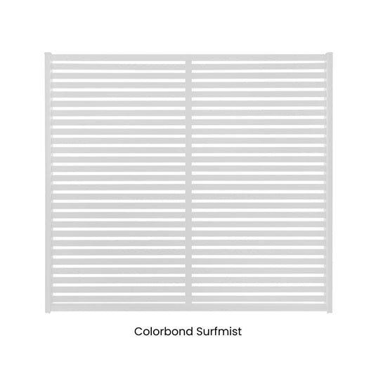 Clik'n'Fit® Aluminium Privacy Screen - Single Slat Fence Panel -  2350mm W x 6 Heights-   Colorbond Colours