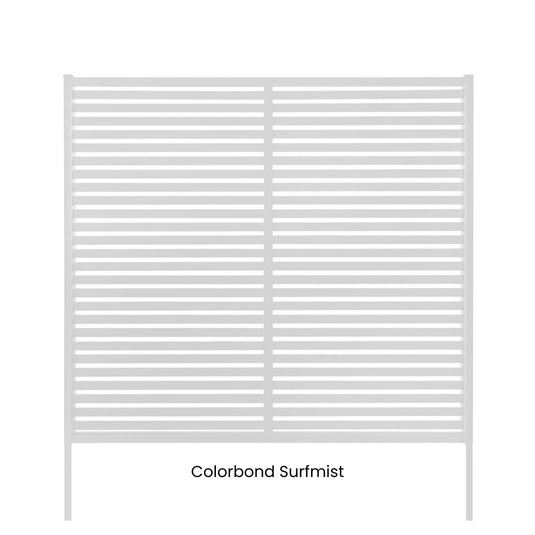 Clik'n'Fit® Aluminium Privacy Screen - Single Slat Fence Panel -  2350mm W x 6 Heights-   Colorbond Colours