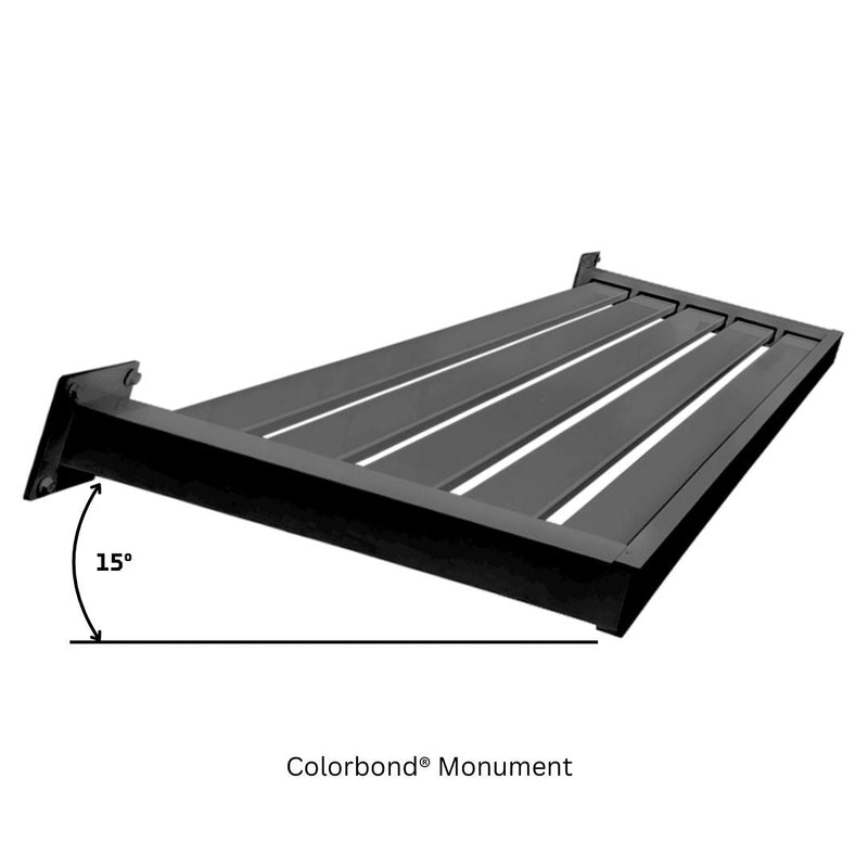 Load image into Gallery viewer, Clik&#39;n&#39;Fit Aluminium Window Awnings - Fixed Flat Slats - Flat or Tilted Frame
