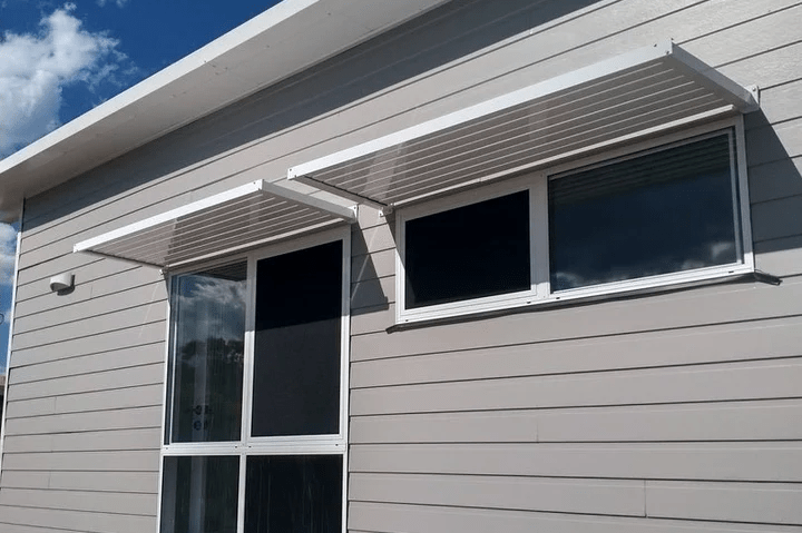 Load image into Gallery viewer, Clik&#39;n&#39;Fit Aluminium Window Awnings - Fixed Flat Slats
