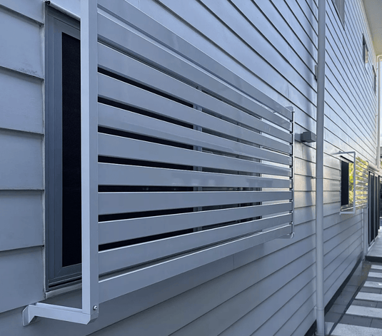 Clik'n'Fit® Aluminium Window Privacy Screens - FLAT SLATS - Suits 1500, 1800 or 2100mm Widths - Colorbond Colours