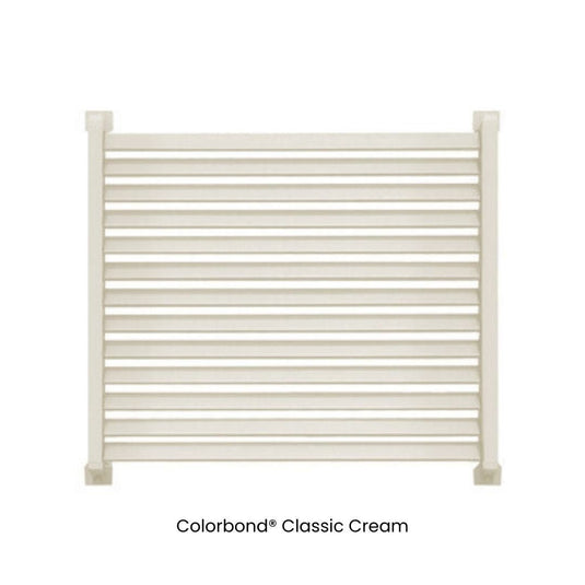 Clik'n'Fit® Aluminium Window Privacy Screens - LOUVRE SLATS - Suits 600mm, 900mm or 1200mm Widths - Colorbond Colours