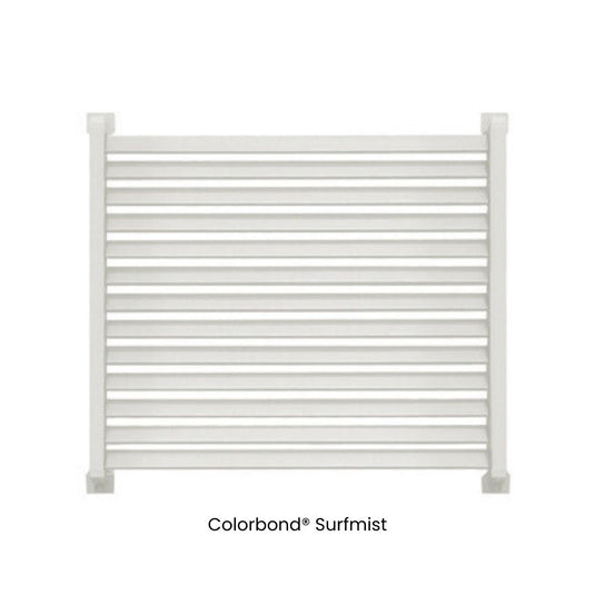 Clik'n'Fit® Aluminium Window Privacy Screens - LOUVRE SLATS - Suits 600mm, 900mm or 1200mm Widths - Colorbond Colours