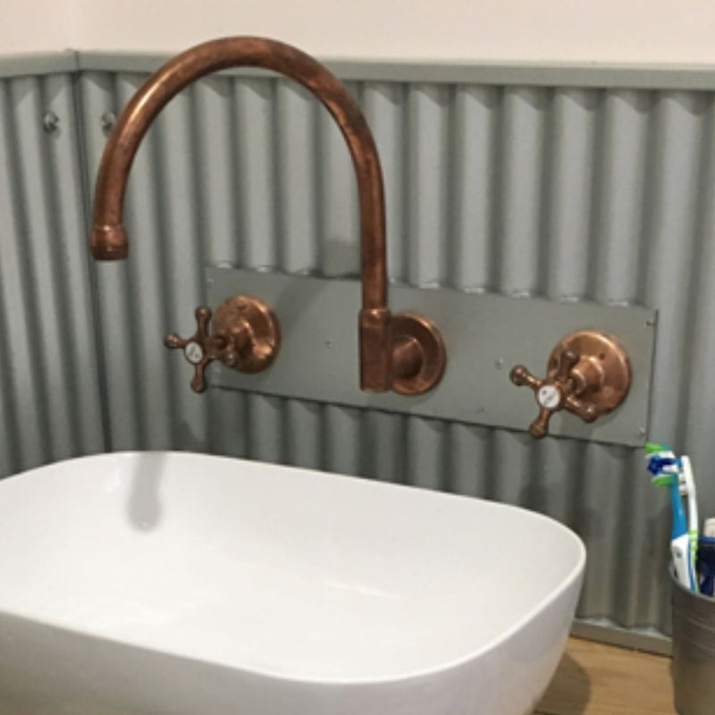 Load image into Gallery viewer, Copper or Brass Wall Mounted Taps
