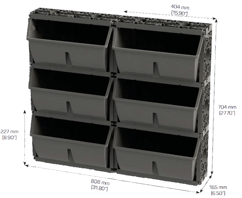 Load image into Gallery viewer, Gro Wall Slim Pro full vertical garden kit measurements
