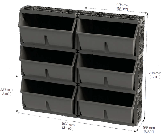 Gro Wall Slim Pro full vertical garden kit measurements