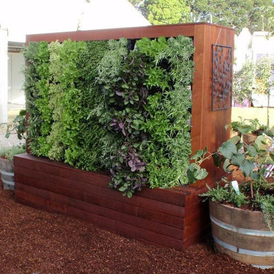 Vertical garden Slim Pro with timber surround