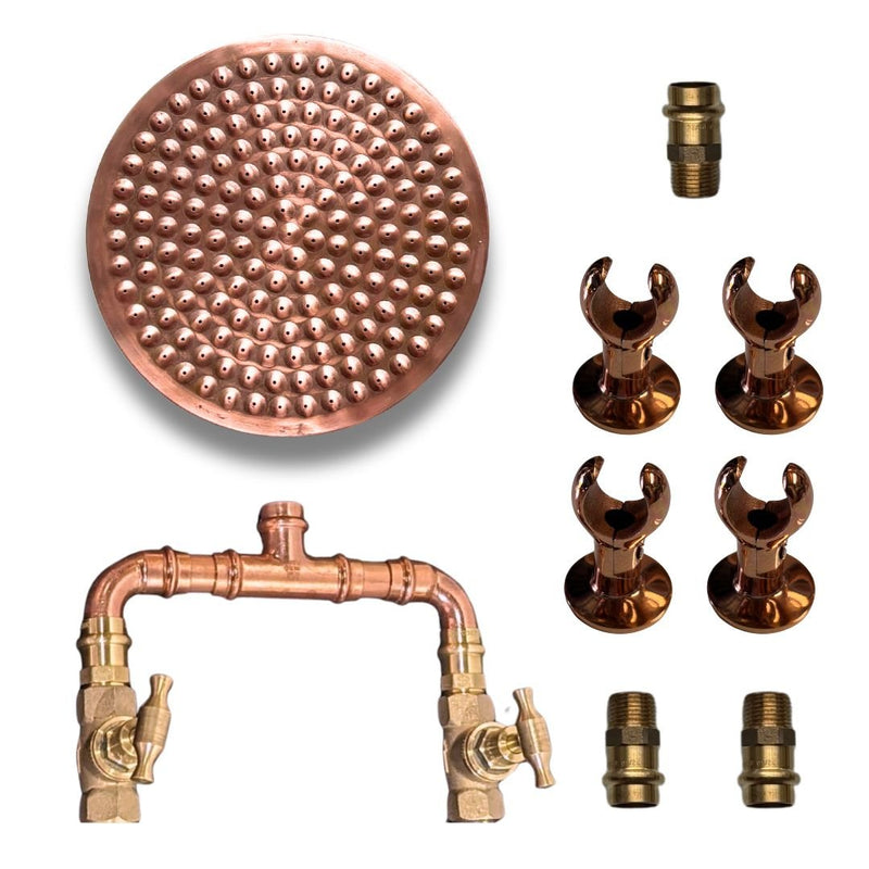 Load image into Gallery viewer, JUST ADD PIPE Outdoor Copper Shower Kit
