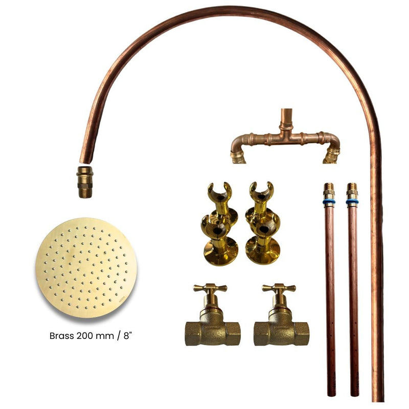 Load image into Gallery viewer, KIRRA Outdoor Shower Kit - Brass 200mm Shower Head
