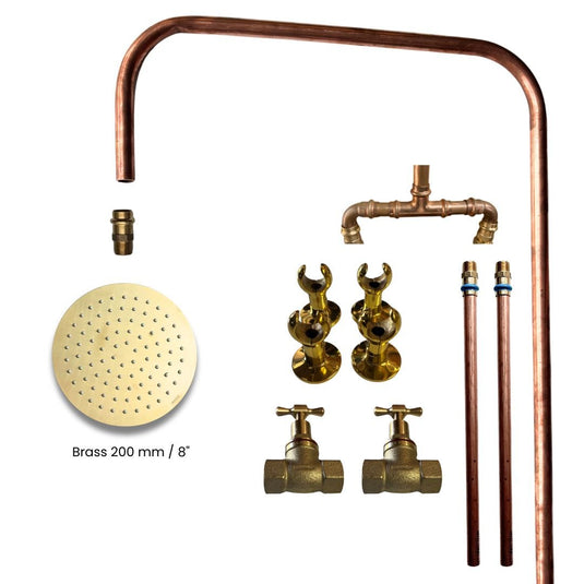 KIRRA Outdoor Shower Kit - Brass 200mm Shower Head