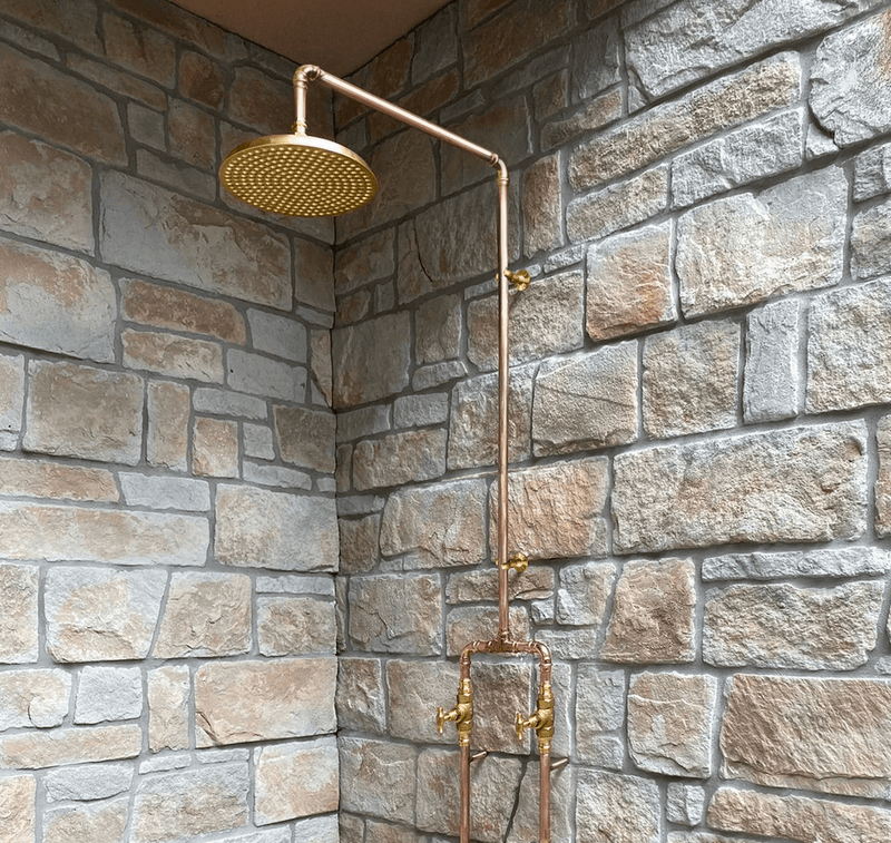 Load image into Gallery viewer, KIRRA Outdoor Shower Kit - Brass 200mm Shower Head
