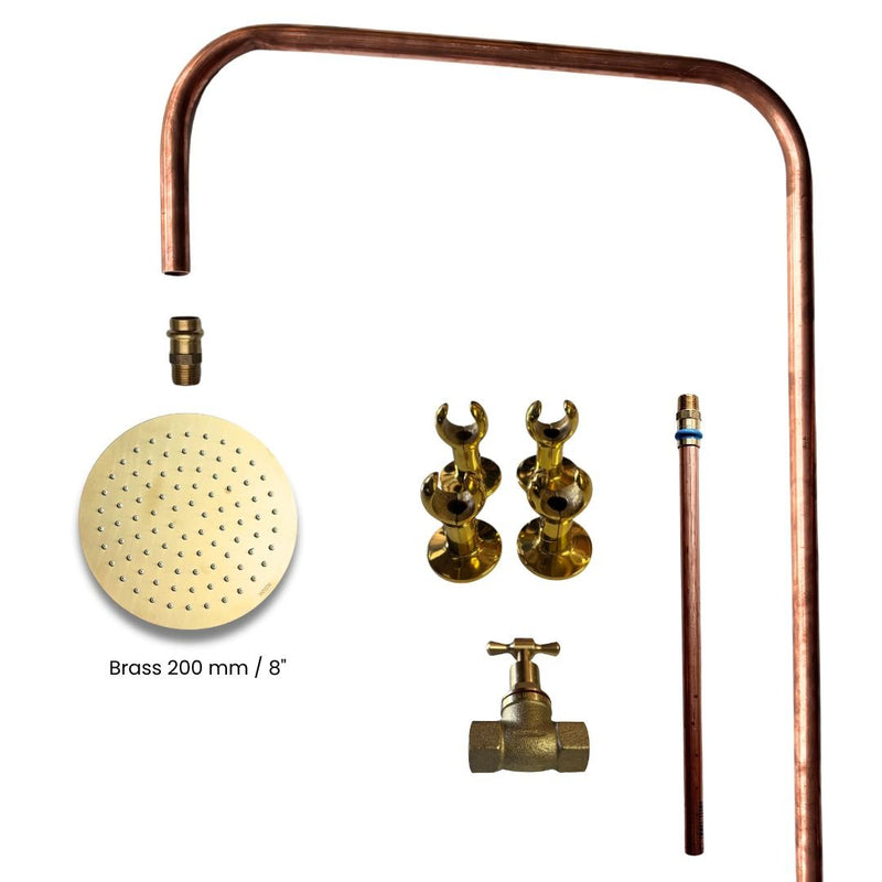 Load image into Gallery viewer, KIRRA Outdoor Shower Kit - Brass 200mm Shower Head
