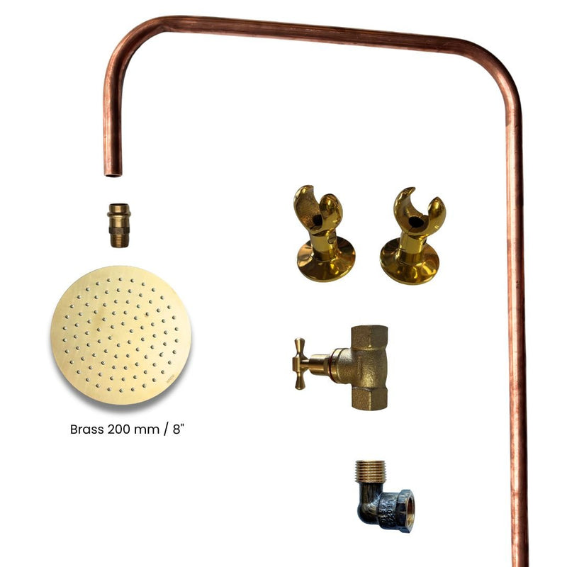 Load image into Gallery viewer, KIRRA Outdoor Shower Kit - Brass 200mm Shower Head
