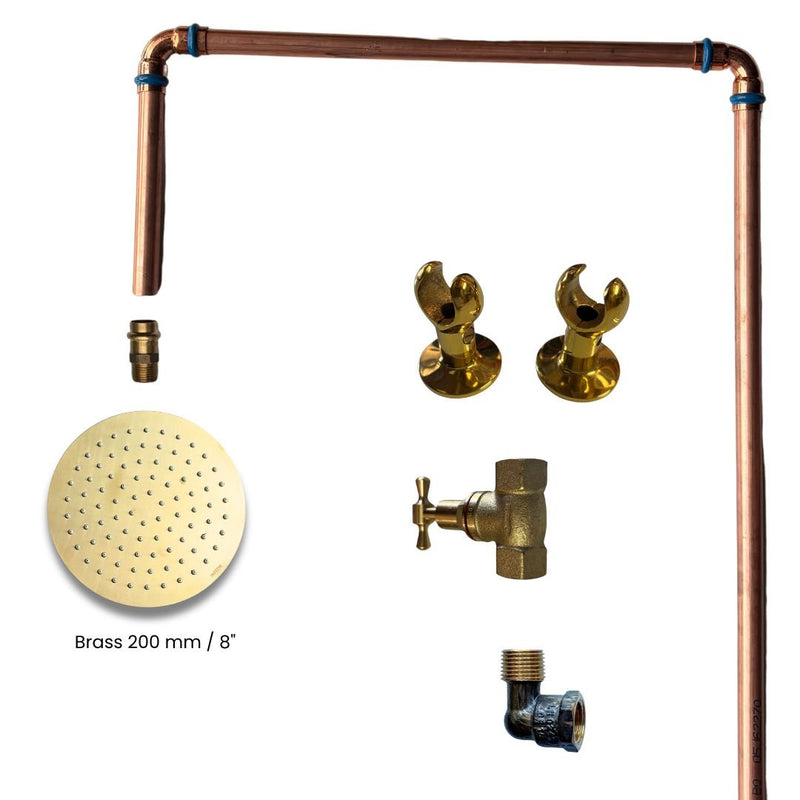 Load image into Gallery viewer, KIRRA Outdoor Shower Kit - Brass 200mm Shower Head
