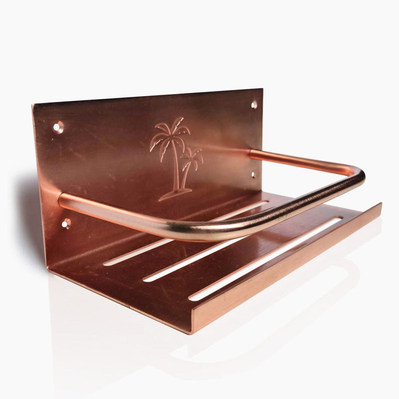Load image into Gallery viewer, Outdoor Palm Shower Shelf Copper or Brass
