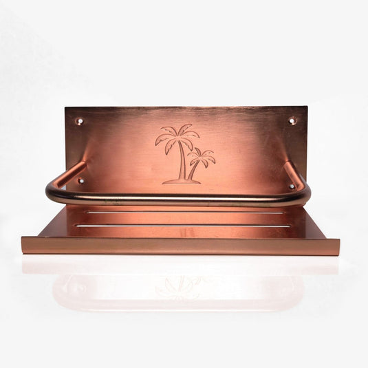 Outdoor Palm Shower Shelf Copper or Brass