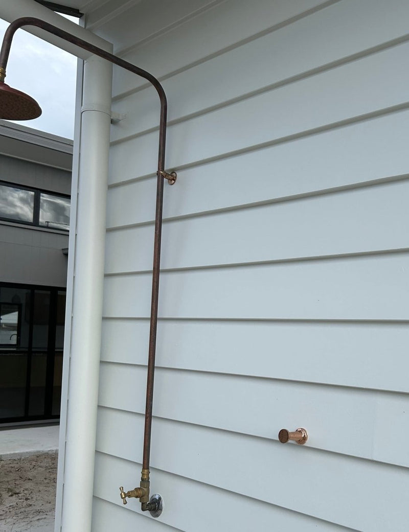 Load image into Gallery viewer, Towel Hooks - Outdoor Shower Accessory - Copper or Brass

