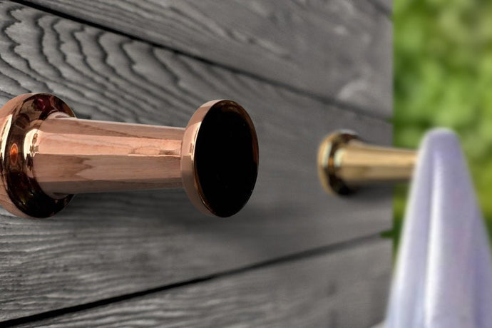 Towel Hooks - Outdoor Shower Accessory - Copper or Brass