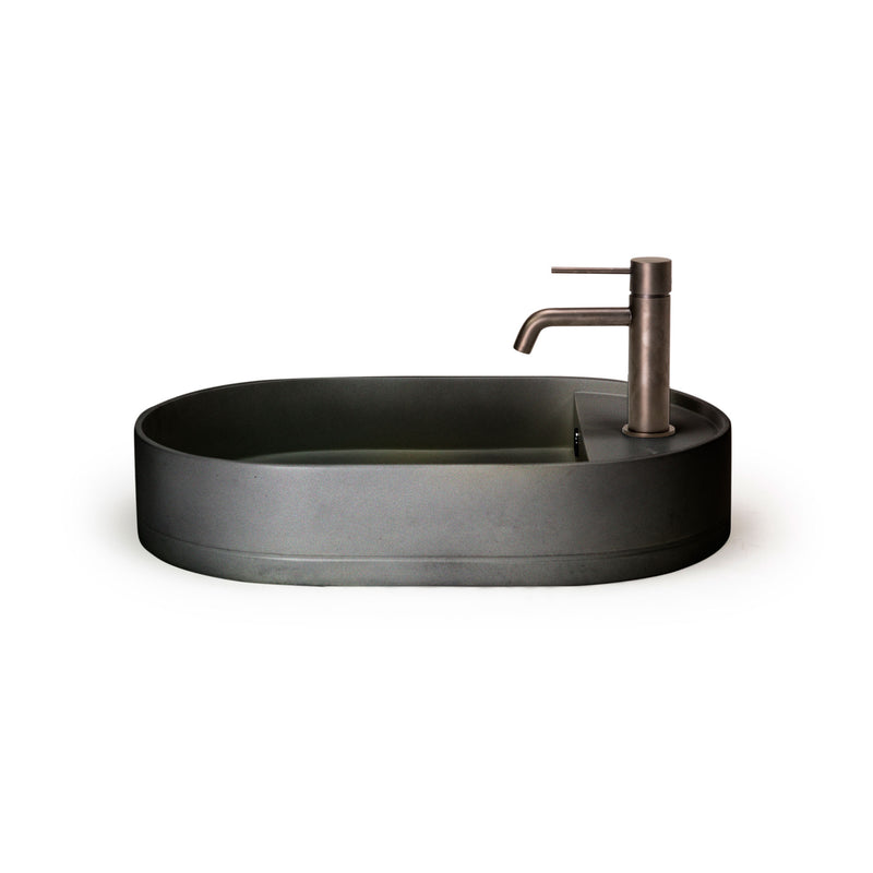 Load image into Gallery viewer, Shelf Oval Concrete Basin charcoal colour
