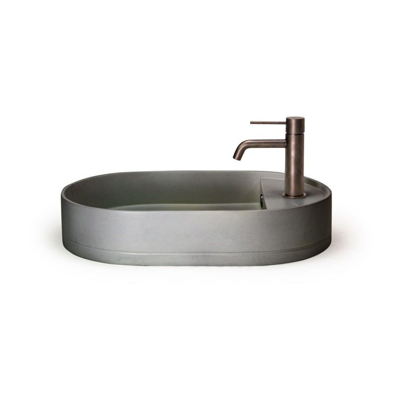 Load image into Gallery viewer, Shelf Oval Concrete Basin mid tone grey
