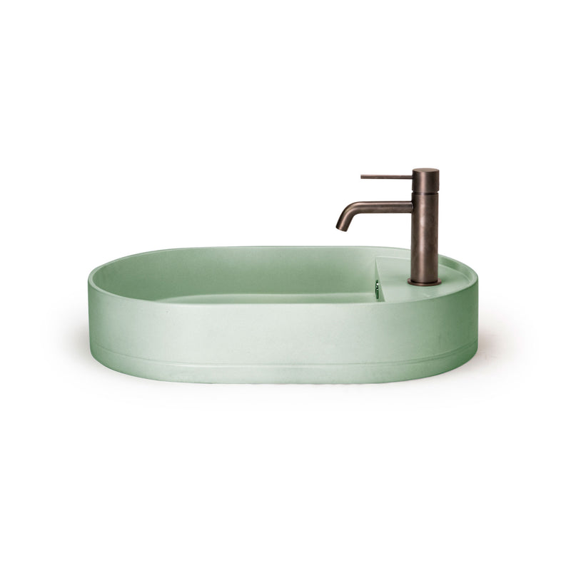 Load image into Gallery viewer, Shelf Oval Concrete Basin mint colour
