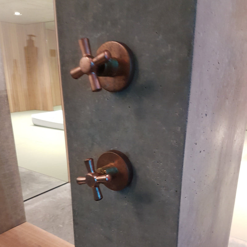 Load image into Gallery viewer, Copper Cross Wall Mounted Taps - BC-CT - Eco Sustainable House
