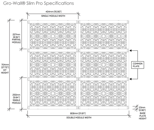 Gro Wall Slim Pro assembly specifications